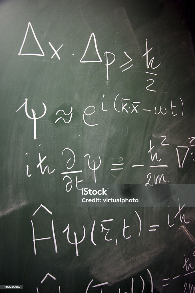 방정식 한 blackboard - 로열티 프리 칠판 스톡 사진