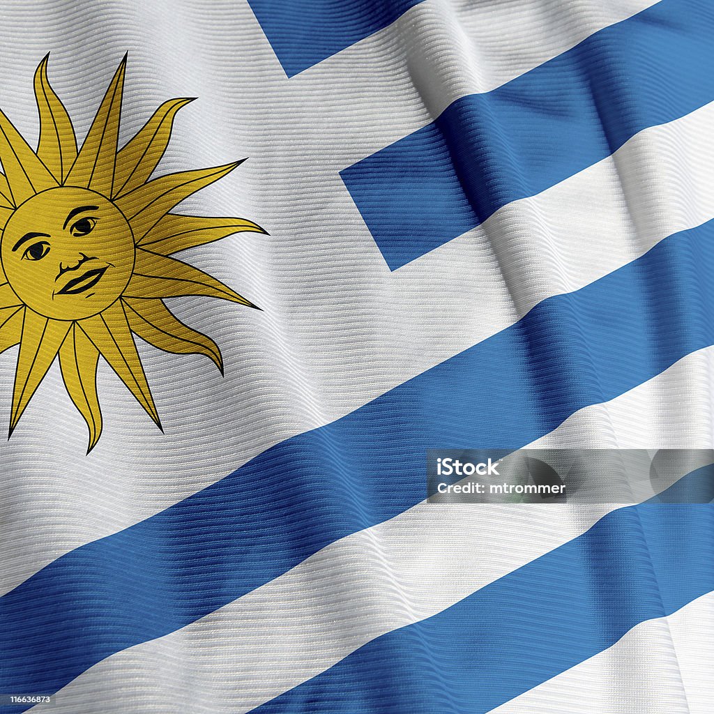 Uruguayo bandera en primer plano - Foto de stock de América del Sur libre de derechos
