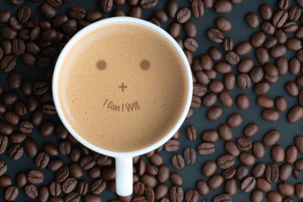 istock coffee cup with text I Can I Will for emotion, motivation, positive design.  motivation message. Inspiration  concept 1166369875