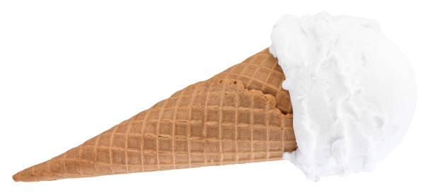 istock vanilla ice cream in the cone on white background with clipping path 1166372523