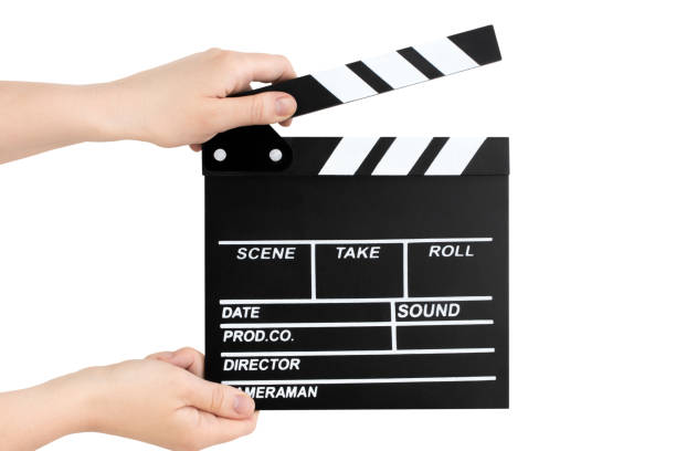 istock Hands holding clapper board  isolated on white with clipping path 1166372530