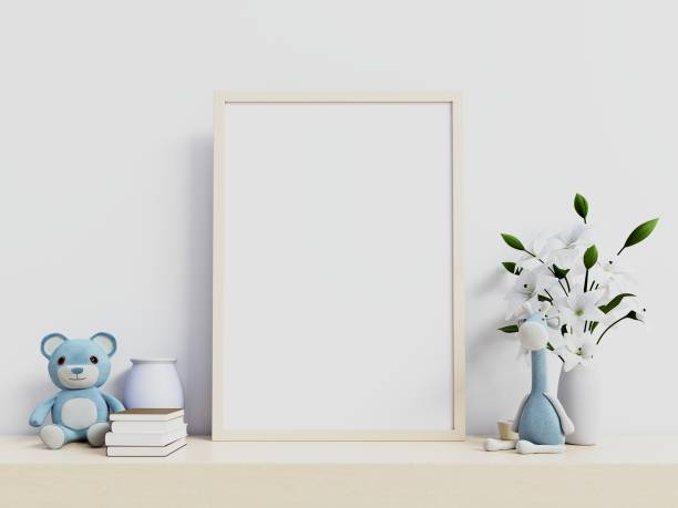 istock Mock up posters in child room interior 1166373985