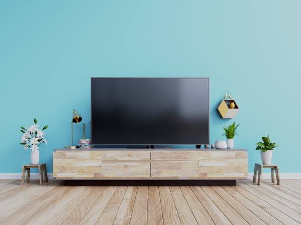 istock Tv design on cabinet interior modern room 1166374081