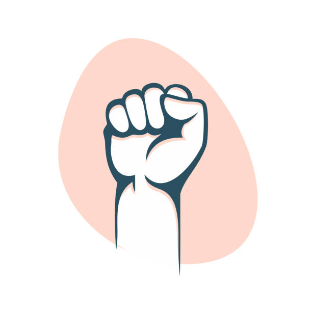 Fist male hand, proletarian protest symbol. Power sign
