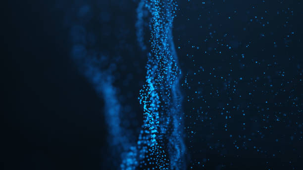 istock Abstract background of shining particles, digital wave, sparkling blue particles. Beautiful blue floating particles with shine light. 3D Rendering 1166376539