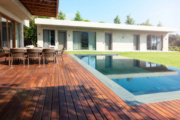 istock Garden with swimming pool 1166380070