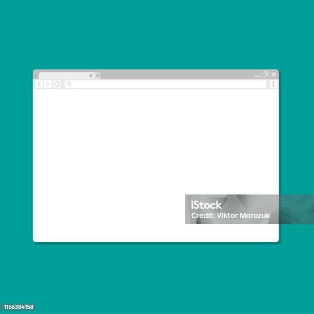 Simple Browser Window Flat On Green Background Stock Illustration ...