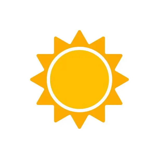 Vector illustration of Sun icon, illustration yellow