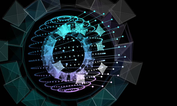istock Abstract futuristic background consisting of polygonal elements and geometric shapes. 1166385450