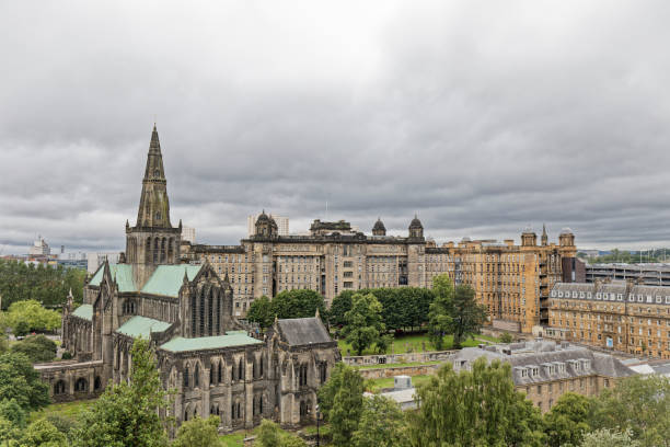 Glasgow Cathedral and Royal Infirmary- Glasgow, Scotland, UK stock photo