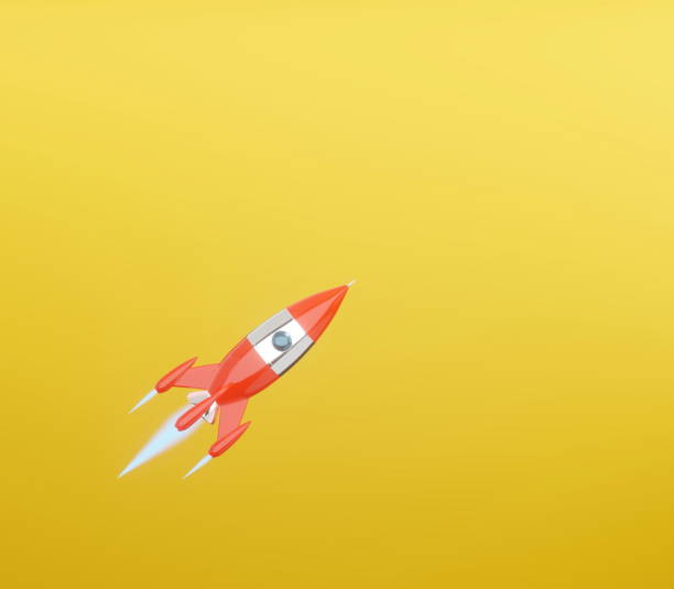 istock Space rocket - a concept of success, leadership, startup, rivalry. 3D rendering. 1166387177