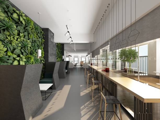 istock 3d render of modern cafe restaurant 1166387352