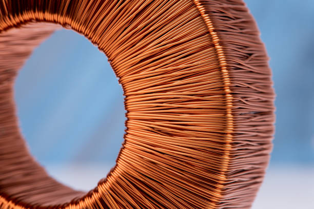 Copper coil magnetic field Copper coil magnetic field close-up magnetic field photos stock pictures, royalty-free photos & images