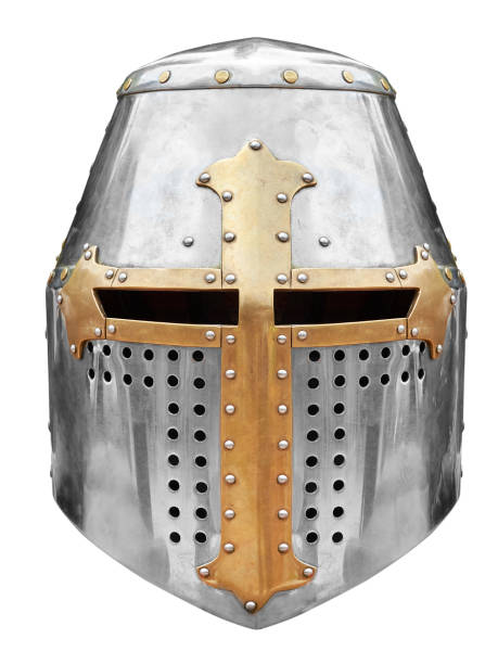 istock Closeup of a large medieval handsome knight's helmet 1166389549