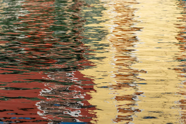 Free picture: Dark red and orange yellow reflections on waves of calm ...