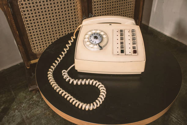 istock Vintage - Old Beige phone retro - 80's concept image 1166391107