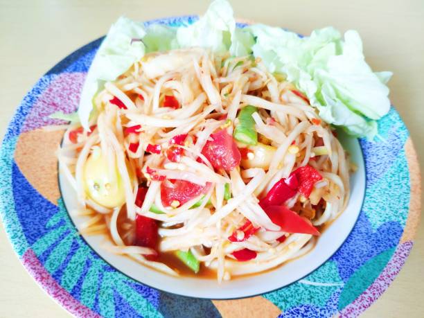 istock Thai food - Papaya salad tray (SOm Tum Tad) 1166391296