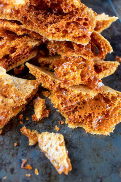 istock golden homemade honeycomb candy broken into pieces 1166397449