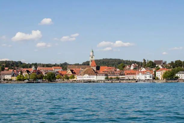 Panoramic view of Überlingen city at the german Bodensee