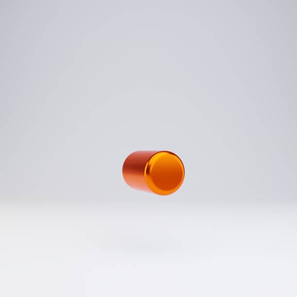 istock 3d point symbol. Hot orange metallic font with glossy reflections and shadow isolated on white background. 1166397922