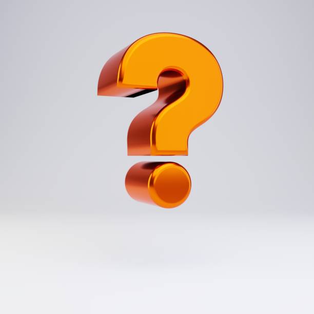 istock 3d question symbol. Hot orange metallic font with glossy reflections and shadow isolated on white background. 1166397997