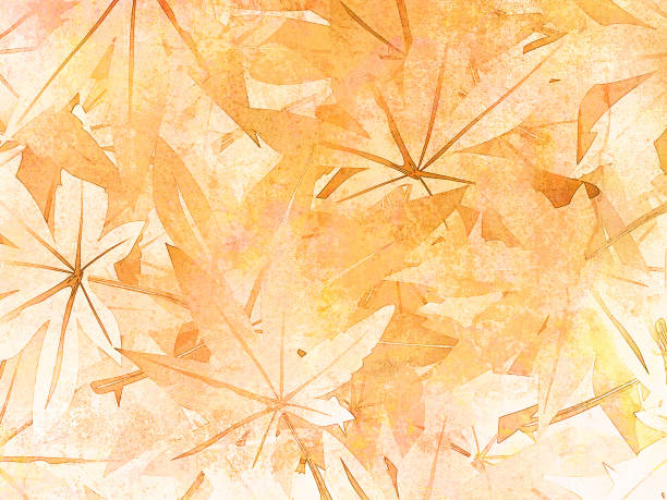 Fall leaves background in watercolor style - abstract subtle thanksgiving pattern - autumn theme Digitally painted floral backdrop with soft texture fall backgrounds stock illustrations