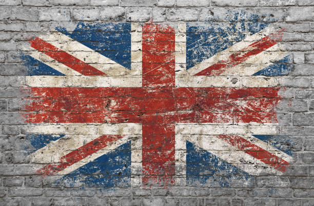 istock Flag of Britain painted on brick wall 1166400135