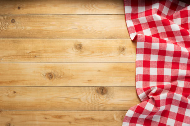 istock cloth napkin at rustic table wooden plank board 1166404127