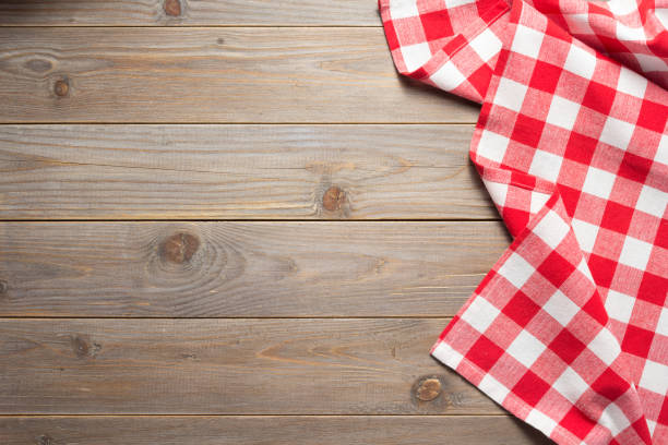 istock cloth napkin at rustic table wooden plank board 1166404832