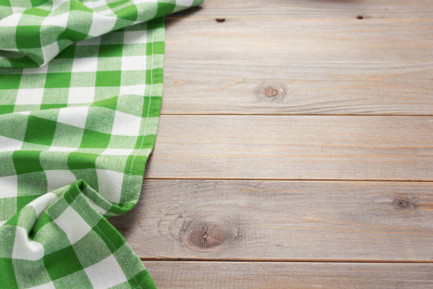 istock cloth napkin at rustic table wooden plank board 1166404840