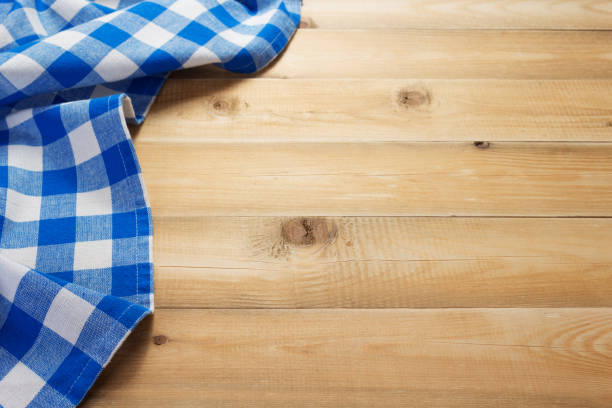 istock cloth napkin at rustic table wooden plank board 1166404953