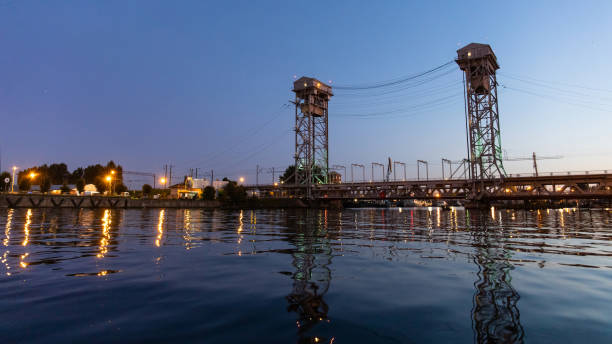 istock large iron bridge with two tall towers at dusk 1166406020