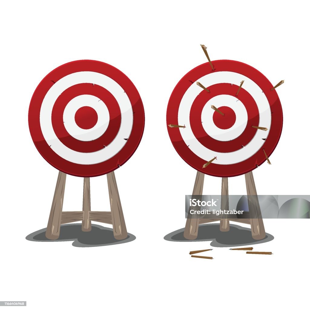 Target Two Arrow Arrow Red Target Two Different Vector Stock Illustration - Download ...