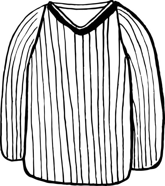 istock men's warm striped sweater, doodle illustration, vector for icons, prints 1166410884
