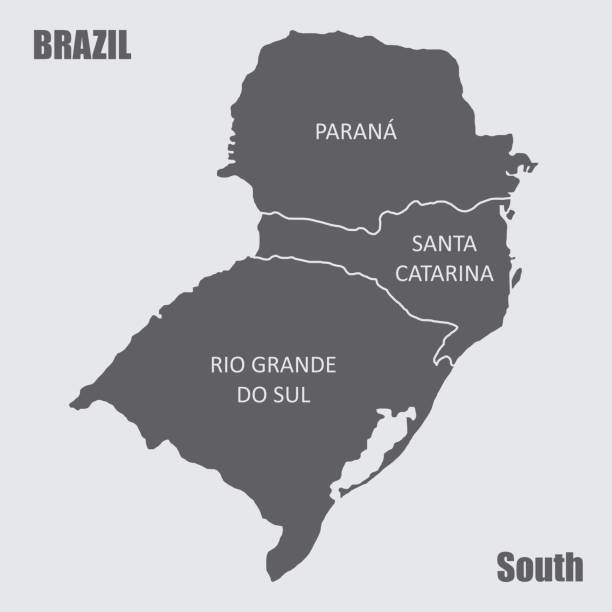 illustrazioni stock, clip art, cartoni animati e icone di tendenza di regione sud del brasile - south