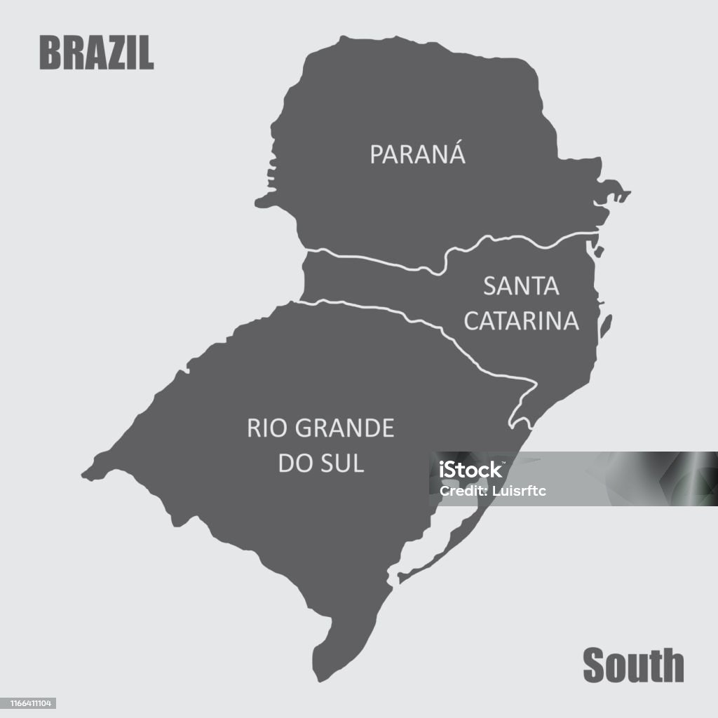 Regio Brazilië-Zuid - Royalty-free Kaart vectorkunst