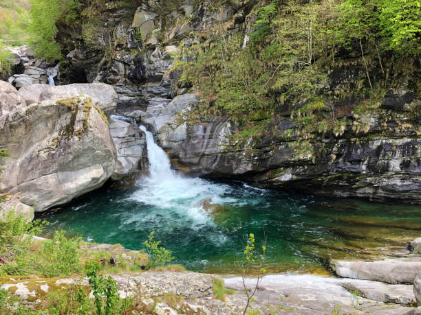 istock Cascades and waterfalls on the Maggia River (The Maggia Valley or Valle Maggia or Maggiatal) 1166411245