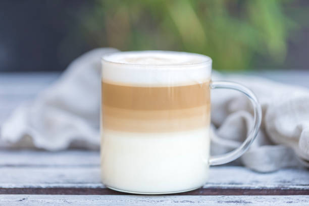 istock Coffee Cafe Latte Macchiato outdoors in a glass cup 1166411460