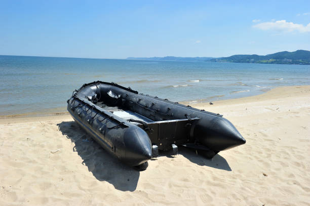 Military use Inflatable Boat Small stock photo