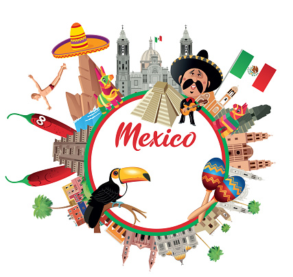 Ilustración de México y más Vectores Libres de Derechos de Cultura mexicana  - Cultura mexicana, Estado de México, Mexicano - iStock
