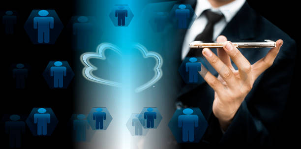istock Gentleman/Entrepreneur/Tenchnocrate demonstrating the concept of Cloud Computers. Multi usage of web and technology. Shopping, networking, online business, passive income, etc. 1166421272
