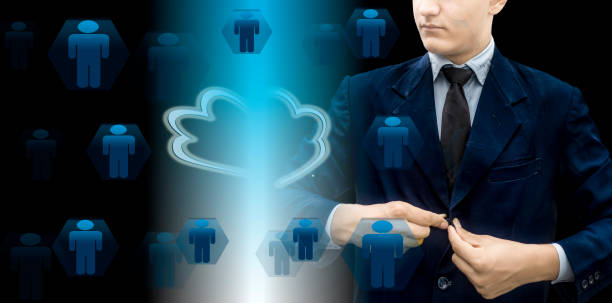 istock Gentleman/Entrepreneur/Tenchnocrate demonstrating the concept of Cloud Computers. Multi usage of web and technology. Shopping, networking, online business, passive income, etc. 1166421273