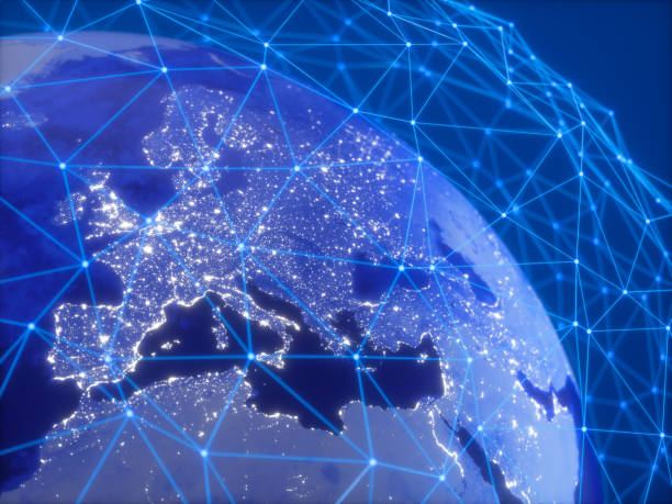 istock Global Communication Network Concepts.  Triangle Shapes Lines And Dots Forming A Plexus Background 1166423126
