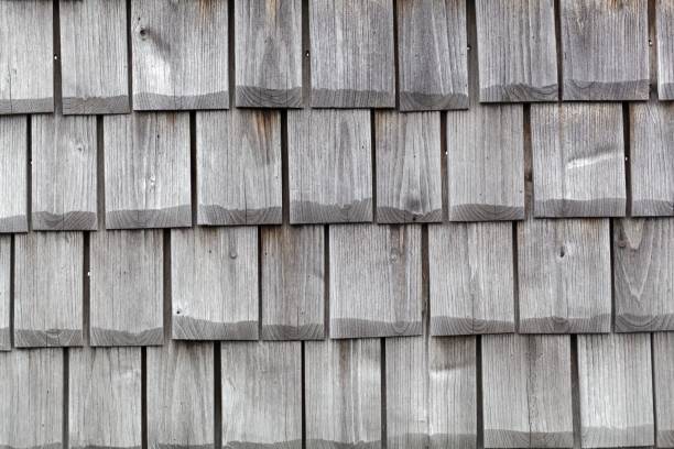 istock Wooden clapboards on a housewall 1166423347