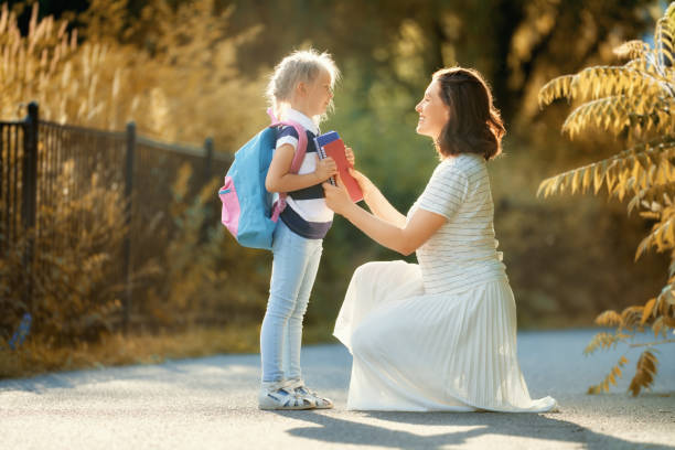 istock Parent and pupil are going to school 1166424141