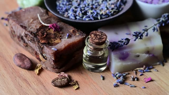 Handmade natural Soap with dried lavender