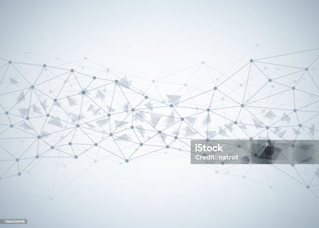 Abstract technology background with connecting dots and lines. Data and technology concept. Internet network connection - Royalty-free Plano de Fundo arte vetorial