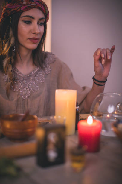 istock Woman making natural cosmetics, top view 1166428265