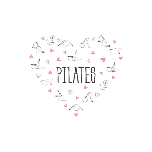 Pilates poses in shape of a heart. Ideal for greeting cards, wall decor, textile design and much more. Pilates poses in shape of a heart.
Ideal for greeting cards, wall decor, textile design and much more. pilates stock illustrations