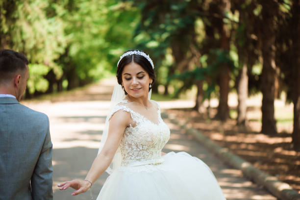 istock Happy bride and groom on their wedding 1166429640